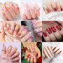 BUTBU 46 pièces kit Ongle de Nail Art avec Pinceau Nail art Ongles, Stylo de Pointage d'Ongle, Paillettes, Feuille d'Ongle, Band