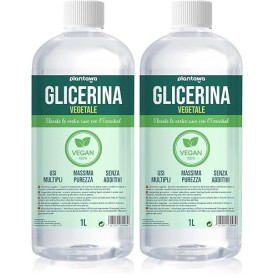 PLANTAWA Glycerine Vegetale 1L | Glycérine Liquide Haute Pureté | Glycerol Multiusage pour Savon Maison, Cheveux, Fleur et Boule