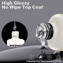 Vishine 15ml Base Coat & Top Coat Lot Vernis de Base et Finition Vernis à ongles Gel Semi-permanent Manucure Kit 2 Pcs