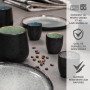 Moritz & Moritz SOLID Lot de 4 tasses à expresso, en faïence, 70 ml, design réactif avec intérieur coloré, petites tasses à café