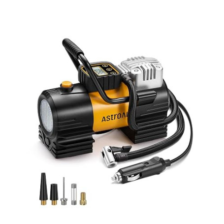 AstroAI Gonfleur Pneus Voiture 150 PSI, Compresseur à Air Portatif, 12V DC | Inflation Rapide Performances et Fiabilité Arrêt Au
