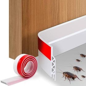 Vinabo Bas de Porte Isolant Adhésif, Blanc, 100 cm x 5 cm | Bande d'Étanchéité pour Bas de Porte, Réduction du Bruit, Anti-Pouss