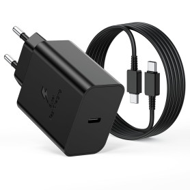 Chargeur USB C 45W Prise USB C Chargeur Charge Rapide pour Samsung Galaxy S26 S25 Ultra S24 S23 S22 S21 FE A57 A56 A55 A54 A37 A