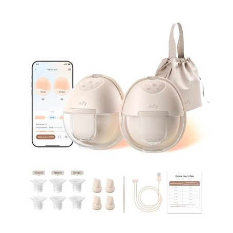 eufy S1 Tire-lait portable | Tire-lait electrique mains libres chauffant, contrôle par application, rythmes intelligents, qualit