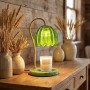Tofficu Abat-Jour en Verre Vert, Globe Citrouille 12,5 cm pour Lampe | Ouverture 35 mm, Finition Texturée, Remplacement Pour Che