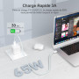 YISH 65W Chargeur USB C Rapide GAN：PD3.0 Prise Secteur USB C Charge Rapide Compatible avec MacBook iPhone 18 17 16 Samsung S26 S