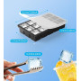 Ankway Lot de 2 Bac à Glaçons avec Couvercle, 30 3.5cm Glacons Moule Silicone, Sans BPA, Faciles à Retirer pour Cocktails, Whisk