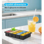 Ankway Lot de 2 Bac à Glaçons avec Couvercle, 30 3.5cm Glacons Moule Silicone, Sans BPA, Faciles à Retirer pour Cocktails, Whisk