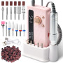 Ponceuse pour Ongles Professionnelle 45000 RPM Portable Rechargeable avec 13 Embouts et 56 Bandes de Ponçage, LCD écran, Ultra S