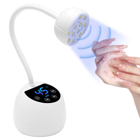 CGBE Mini Lampe UV Ongles Gel avec Capteur Automatique Intelligent Portable | Écran LCD, 12 Perles LED Mini Lampe UV avec 4 Mode