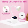 CGBE Mini Lampe UV Ongles Gel avec Capteur Automatique Intelligent Portable | Écran LCD, 12 Perles LED Mini Lampe UV avec 4 Mode