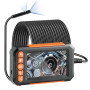 VEVOR Endoscope à Double Objectif, Caméra Endoscopique avec 8+1 Lumières LED, Écran IPS 4,3", Câble Semi-Rigide 15 m, Zoom 4X, C