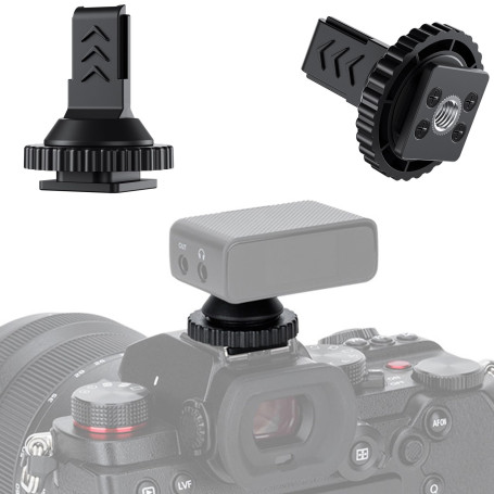 JJC Adaptateur Chaussure Froide pour DJI Mic 1 avec Filetage 1/4"-20 | Adaptateur de Chaussure Froide pour Appareils Photo Refle