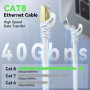 BUSOHE Câble Ethernet Cat 8 10M, Réseau RJ45 Haute Vitesse 40Gbps 2000MHz | Gigabit Plat LAN Cordon de Brassage Internet Compati