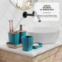 Clara Clark Ensemble d'accessoires de Salle de Bain 6 pièces avec Brosse WC, Poubelle et Distributeur de Savon Bleu Sarcelle