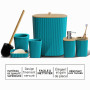 Clara Clark Ensemble d'accessoires de Salle de Bain 6 pièces avec Brosse WC, Poubelle et Distributeur de Savon Bleu Sarcelle