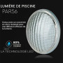 V-TAC Lampe LED Piscine Multicolore RGB 12W - AVEC TÉLÉCOMMANDE - PAR56 - Lampe en Verre Antichoc IP68 pour l'Éclairage des Pisc