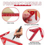 YIHAOH Traceur de Centre, Angle de Centrage en Aluminium, Centre Finder Jauge de Ligne Mesure de Précision, Marqueur Industriel,