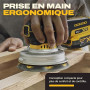 DEWALT Ponceuse excentrique sans fil 125 mm 18V XR, moteur brushless, vitesse variable 5 positions, avec sac souple et disques a