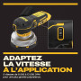 DEWALT Ponceuse excentrique sans fil 125 mm 18V XR, moteur brushless, vitesse variable 5 positions, avec sac souple et disques a