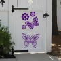 CZAKOMIX Set de 6 Pochoir, Design Ajouré, Papillon, Éléments Floraux, Pochoirs pour Peinture, Blanc, 29,8 * 15,9cm, Stencil pour