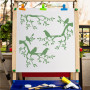 GORGECRAFT Arbre Pochoir Modèle Oiseau Grand 11.8x11.8 pouce Signe Réutilisable Décor à la Maison pour la Peinture Sur Bois Mur 