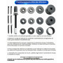 ATPEAM Extracteur Roulement 19 Pièces, Kit Arrache Roulement Moyeu | 9 adaptateurs 55,5-84 mm, pour moyeu et roue FWD, acier hau