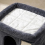 Relaxdays Arbre à Chat avec Niche, griffoir et Plate-Forme, Gris foncé | niche moelleuse pour chat, H x l x P : 38,5 x 54 x 45 c