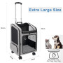 Extra Grand Sac à Dos de Transport pour Chat avec roulettes, jusqu'à 15 kg | Fenêtre acrylique transparente, poignée trolley amo