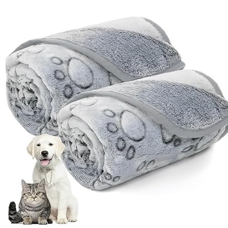 CULEO Couvertures pour chiens,Lot de 2 couvertures chaudes pour animaux de compagnie, tapis pour chats et chiens