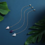 Qianyu Lot de 3 pendules en cristal améthyste quartz rose - Résine transparente - Pierres de guérison hexagonales naturelles - P