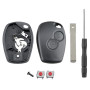 Coque Clé 2 Boutons Boîtier Compatible avec Clio 3 Kangoo 2, VA2 Lame | Coque de Clef Plip Voiture Utilitaire Télécommande Compa