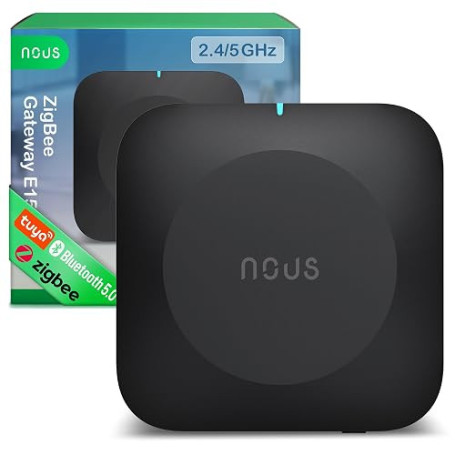 NOUS E15 Passerelle ZigBee 3.0 Smart Gateway 2.4/5 GHz, Hub Domotique, Contrôle via App, Compatible Alexa & Google Home, Jusqu’à