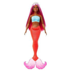 Barbie Sirène avec Cheveux Magenta et Accessoires fantastiques | Serre-tête, silhouette ronde avec bustier coquillage et queue r