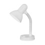 Eglo Lampe de table de chevet Basic, lampe de bureau et de lecture en acier | et plastique blanc, douille E27