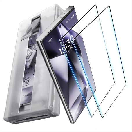 UniqueMe Protection Samsung Galaxy S24 Ultra - 2 Pièces | Protection d'écran pour Samsung Galaxy S24 Ultra, Installation de L'ou