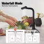 Virklyee Robinet cascade de cuisine extensible Mitigeur Cuisine Rotatif à 360° Robinet de Cuisine avec Pulvérisateur Extractible