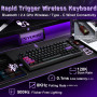 YUNZII RT75 Pro HE Clavier Gaming sans Fil Dual 8K Rapid Trigger (Noir) | Switch à Effet Hall, Filaire/2.4G, Bluetooth, 75% Comp