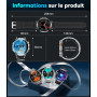 LIGE Montre Connectée Homme Montre Sport avec 1300mAh/1,85'' HD Grand Écran/LED Lampe, Moniteur de Fréquence Cardiaque et Sommei