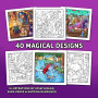 Magic Academy: Cozy Fantasy Coloring Book for Adults and Teens with Witches, Wizards, Spells, Potions, and Magical School Advent
