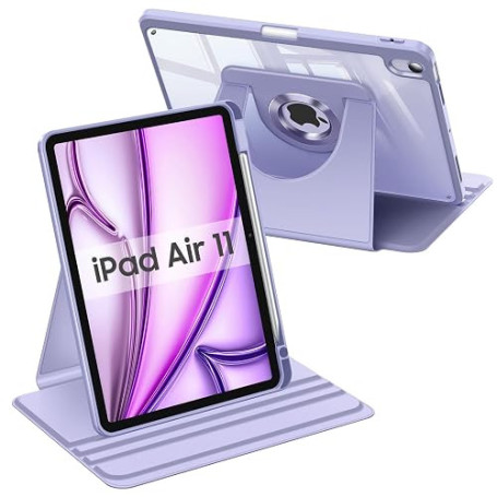 FINTIE Coque Rotative pour iPad Air 11 Pouces M4 M3 M2 & iPad Air 5/4 10.9" | Design Fin, Coque avec Porte-Stylet, Étui Pivotant
