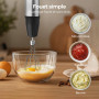 Ganiza Mixeur Plongeant 5-en-1, Mixeur Plongeur 1200W en Acier Inoxydable, Vitesse Réglable& Modes Turbo, avec Hachoir de 600ml,