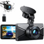WOLFANG 2.5K Dashcam Voiture Avant Arrière, 1440P+1080P FHD Camera Embarquée Voiture, IPS 3" Camera Voiture Grand Angle de 170°+