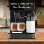 Cecotec Cafetières Express Semi-automatiques Power Espresso Touch ColdBrew Latte. 1350W, 20 Bars, Froid, Tiède ou Chaud, Écran T