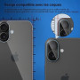 Oelrstfe 2 Pièces Arrière Verre Trempé pour iPhone 16 avec 2 Caméra Protecteur D'écran,HD Transparent Film Protection écran,9H D