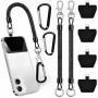 ACKKOR Lot de 2 lanières antivol pour téléphone, dragonne élastique anti-perte avec attaches, idéale pour la randonnée et les ac