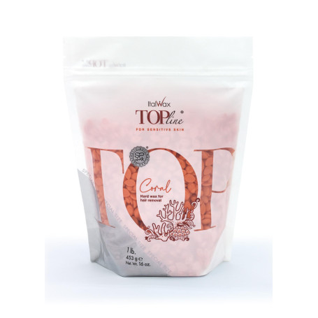 Italwax Top Line Coral 450g - Cire Pelable Professionnelle | Formule sans colophane idéale pour les peaux sensibles - Recommandé