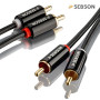 SEBSON Câble RCA Audio 2m - 2 RCA mâle à 2 RCA mâle, Câble Audio AUX pour Systèmes Stéréo, Amplificateurs, Enceintes, Home Ciném