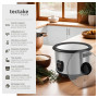tectake® Cuiseur de riz Rice Cooker Cuiseur vapeur Multifonction 2en1 Aluminium Grand Volume 1,8L avec Panier vapeur inox, verre