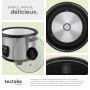 tectake® Cuiseur de riz Rice Cooker Cuiseur vapeur Multifonction 2en1 Aluminium Grand Volume 1,8L avec Panier vapeur inox, verre